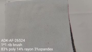 2022 Custom polyester rayon plain solid brushed 1x1 rib brush knit jersey shirt fabrics for dresses clothing1