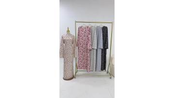 Floral Print Long Sleeve Maxi Abaya