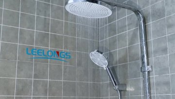 Leelongs Wall Mounted Stainless Steel Adjustable Bath Thermostatic Black Column Shower Set1