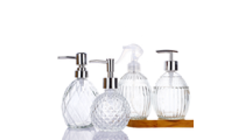 Factory Direct Sale 350ml 250ml Round Wholesale Glass Soap Dispenser Set Packaging Lotion Bottle Hand Wash Bottle1