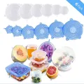 6pcs/set Silicone Sealing Cover Reusable Food Wrap Film Heat Resistance Elasticity Suitable for Containers of Various Sizes