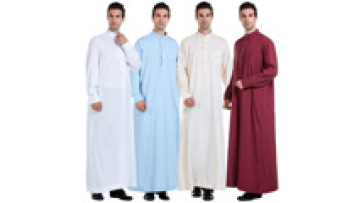 New Style Casual Polyester Abaya Islamic Clothing Men Maxi Long Sleeve Arab Middle East Thobe for Men1