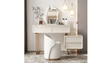 Bedroom Furniture new design Led Light White Color Optional Storage Dresser Makeup Vanity Dressing Table With LED1