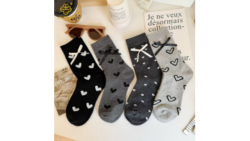 Summer Love Bow Middle Socks Japanese Stacked Socks