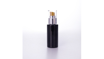 Black Lotion Bottle With Transparent Overcap
