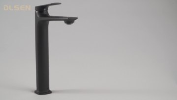 Wholesale basin faucet spouts tap bathroom brass face basin faucet black1