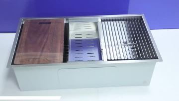 Workstation Kitchen Sink With Ledge and Full Accessories