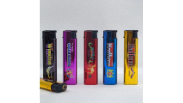 Jet Metal Cover Refillable Butane Gas Plastic Lighter1