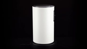 white motion sensor trash can