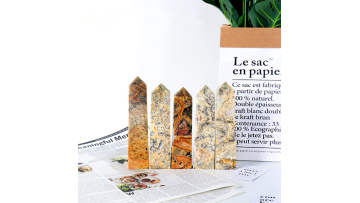 Wholesale Price Healing Crystal Obelisk Polished Stone Point Crazy Agate Tower for Decoration1