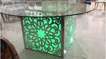 Fashion Colorful LED glass table base with LED controller1