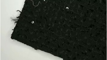 Black Fabric With Embroidered Inlaid With Sequin New Style Dinner Skirt Fabric1