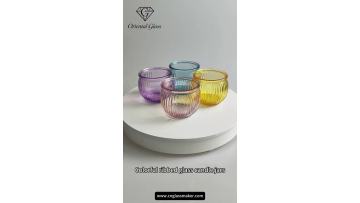 Vintage ribbed glass candle jars