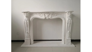 Marble Carved French Style Fireplace Mantel