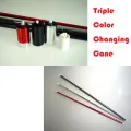 Triple Color Changing Cane (Bright Red,Black,Bright Silver) Magic Tricks Stage Accessories Gimmick Props Cane to Silk Magia