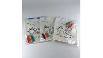 Cute Kids Diy Painting Coloring Tote Bag