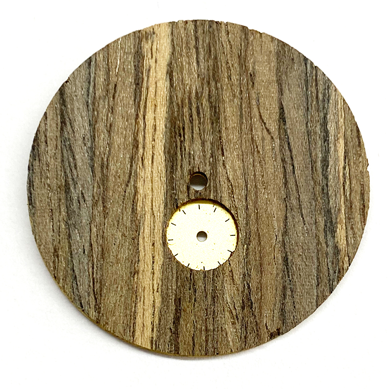 Brown wood color watch dial