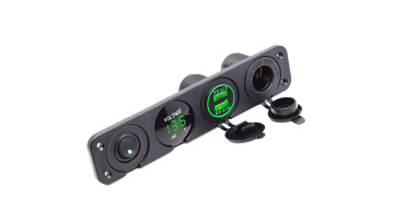 12V 4.2A Blue LED Dual Usb Charger Voltmeter Power Socket  4 In 1 4Gang  Panel For Car Marine Automatic Boat1