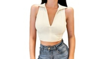 Sexy Summer Tops 2022 Plus Size Ribbed Sleeveless Crop Top Custom Tshirt1