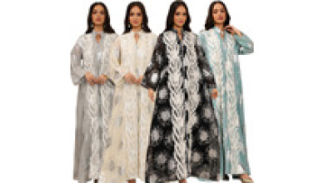 Elegant Embroidered Jalabiya Robe Middle Eastern Style Abaya Women Muslim Dress Arabic Dubai Abaya Dress for Eid Celebration1
