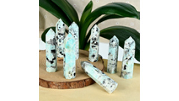 Wholesale Natural Decoration Rock Kiwi Jasper Single Points Crystal Wand Kiwi jasper Tower1