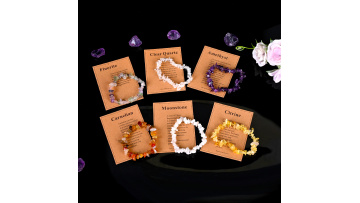 Wholesale High Quality Natural Crystal Cards Rose Quartz Crystal Chips Bracelet for Healing1