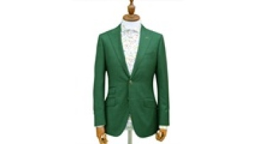 High-End Men's Green Woolen Suit Tailor-Made Hang Style Two-Button Lapel Single Breasted Button Fly Plus Size Business Pants1