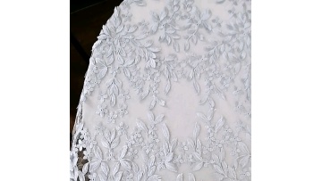 New arrival mesh grey embroideyr expensive wedding lace fabric3d flower bridal lace fabrics for wedding guest1