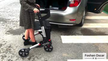 TONIA Double Folding Subminiature Rollator With brake cable for elderlyTRA01Y1