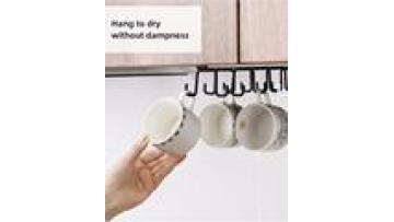 Dual-Row Wrought Iron Cabinet Hook Wall-Mounted Kitchen & Bathroom Rack Hanger Load-Bearing Capacity Double Tiers Metal Material1