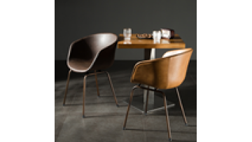 Italian modern industrial style simple backrest chair home living room leather dining chair furniture living room chair1