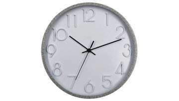 Monochrome Fabric Frame Clock - Ghost Numeral Dial w/ Black Hands | 10-Inch Silent Wall Decor