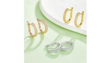 Trendy Gold Plated 925 Sterling Silver 0.28CT VVS Moissanite Hoop Earrings for Women1