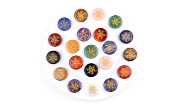 Gemstone 25MM Circular Disc Mat Handmade Craved Pa