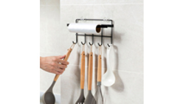 Competitive Price Seamless Iron Towel and Roll Paper Rack Kitchen Storage Hook with Flexible Design1