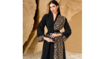 Muslim Abaya Latest Dubai New Model Abaya in Dubai Leopard Loose Sleeves  Muslim Women Dress Party Abaya1