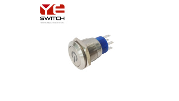 YESWITCH 19mm Momentary Lock Metal Push Button Swi