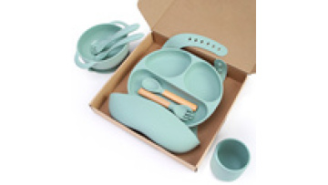 Professional Feeding Elephant Silicone Tableware Plate Baby Feeding Gift Set For Children Toddlers1