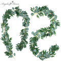 2M Hanging Eucalyptus Garland Artificial Plants Vine Willow Leaf Rattan Garden Home Decor Party Wedding Props Christmas Decor