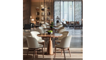 High quality cheap price  commercial furniture fast food shop wood and leather restaurant chair1