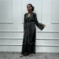 Open Lace Abaya Kimono Cardigan Hijab Muslim Dress Women Saudi Turkish Islamic Clothing African Kaftan Dubai Caftan Pakistan