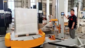 Automatic Pallet Wrapping Machine with Conveyor