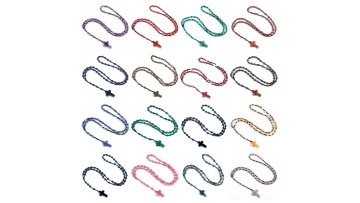 6MM Beads with Cross Pendant Charms Gemstone Necklace-SN2031