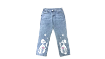 Vintage Skull Pants Baggy Women Fashion 90s Streetwear Pockets Wide Leg High Waist Straight Y2k Denim Trousers Overalls1