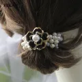 Women Flower Pearls Headwear Girls Sweet Ponytail Holder Scrunchies Elastic Hair Bands Rubber Bands Fashion Hair Accessories