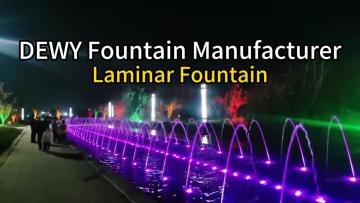Outdoor laminar fountains