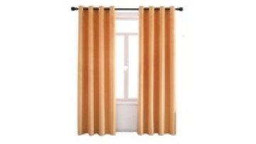 American Style Hot Sale Orange Velvet Solid Blackout 100% Polyester Curtain1