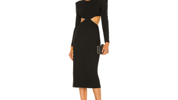 black hollow out dress