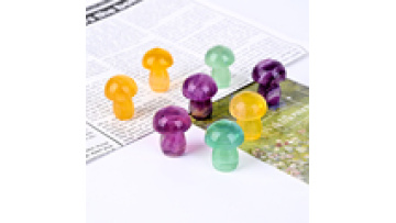 Wholesale Natural Gem Stone Craft Candy Fluorite Healing Quartz Mini Mushroom Crystal Carved Stone Mushroom1