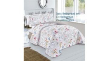 King Quilt Set Bedspread Coverlet lightweight embroidery bedspread and pillowcases1